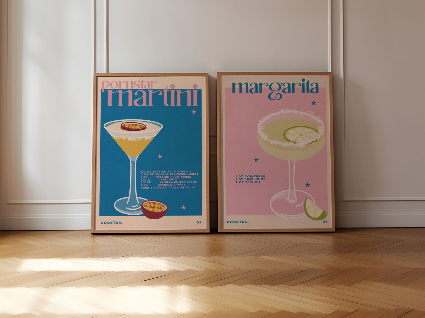 Porn Star Martini | Margarita | Set of 2 Prints | UNFRAMED