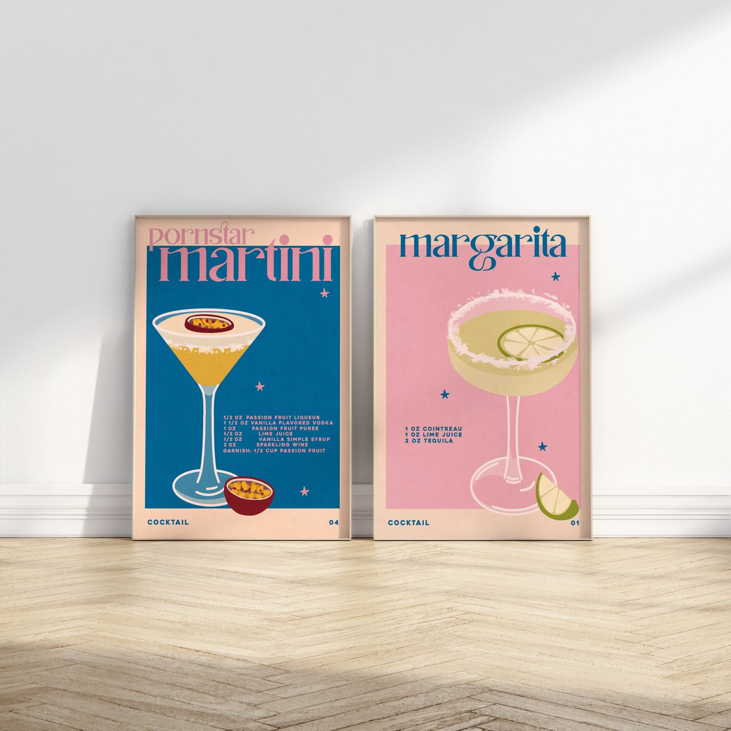 Porn Star Martini | Margarita | Set of 2 Prints | UNFRAMED