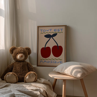 Tout Est Magique | Cherry Print | UNFRAMED