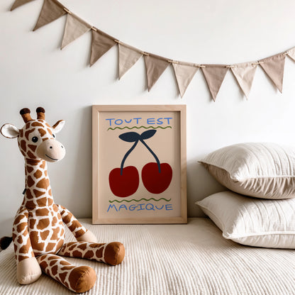 Tout Est Magique | Cherry Print | UNFRAMED