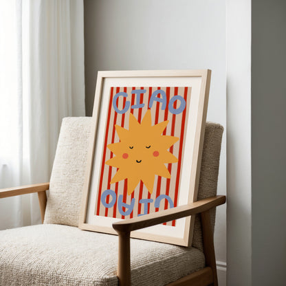 Ciao Sun | Kid's Print | UNFRAMED