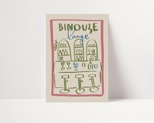 Binouze Lounge | Bar Poster | UNFRAMED