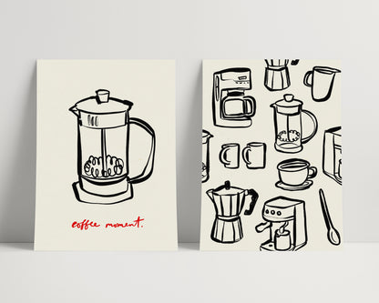 Coffee Makers | Set of 2 Prints | UNFRAMED