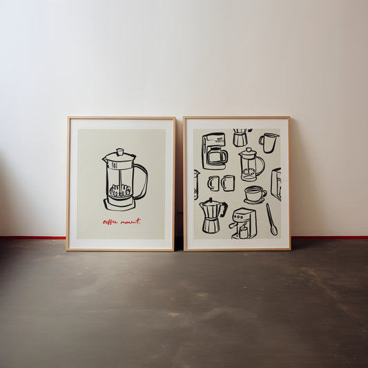 Coffee Makers | Set of 2 Prints | UNFRAMED