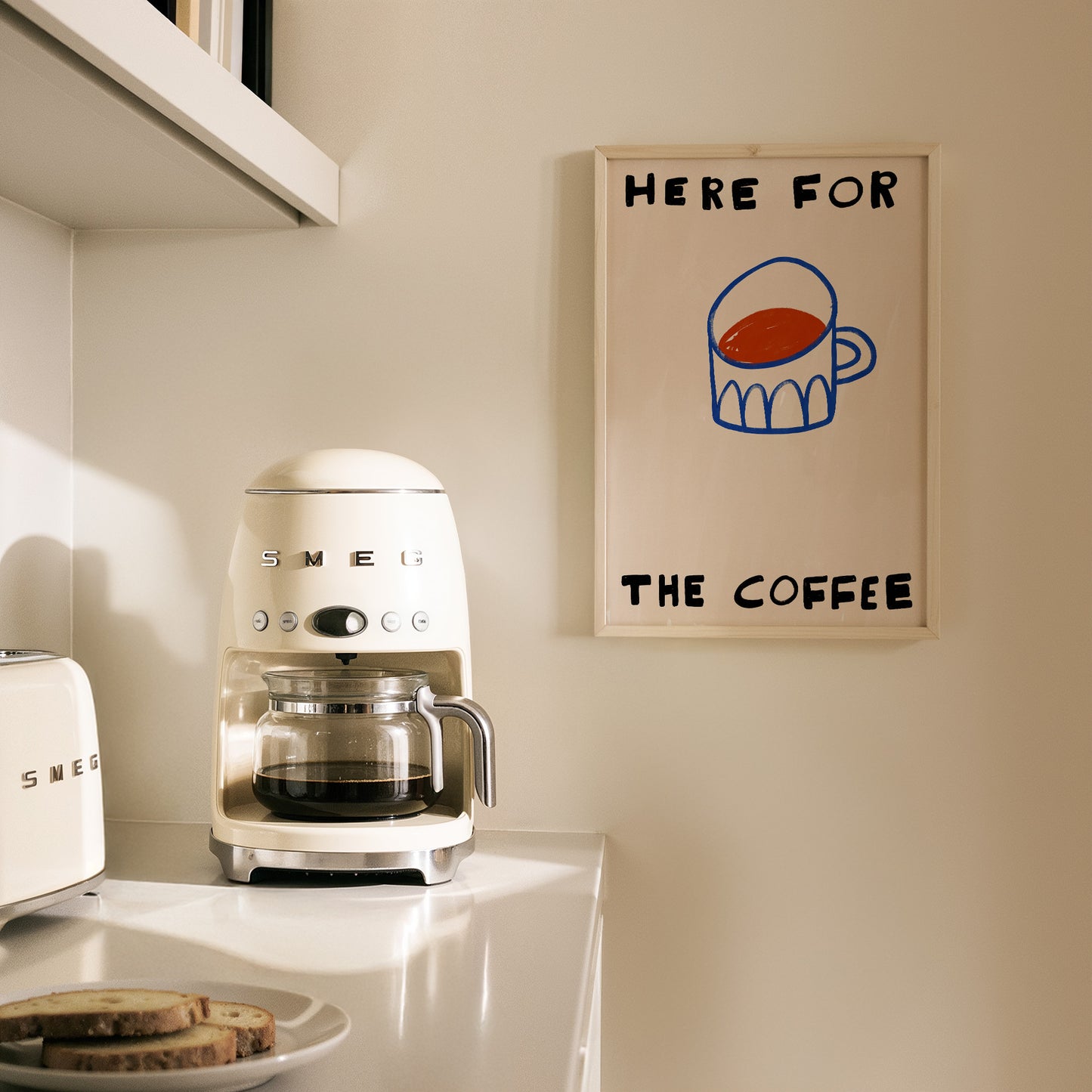 Here For The Coffee | Coffee Print | UNFRAMED