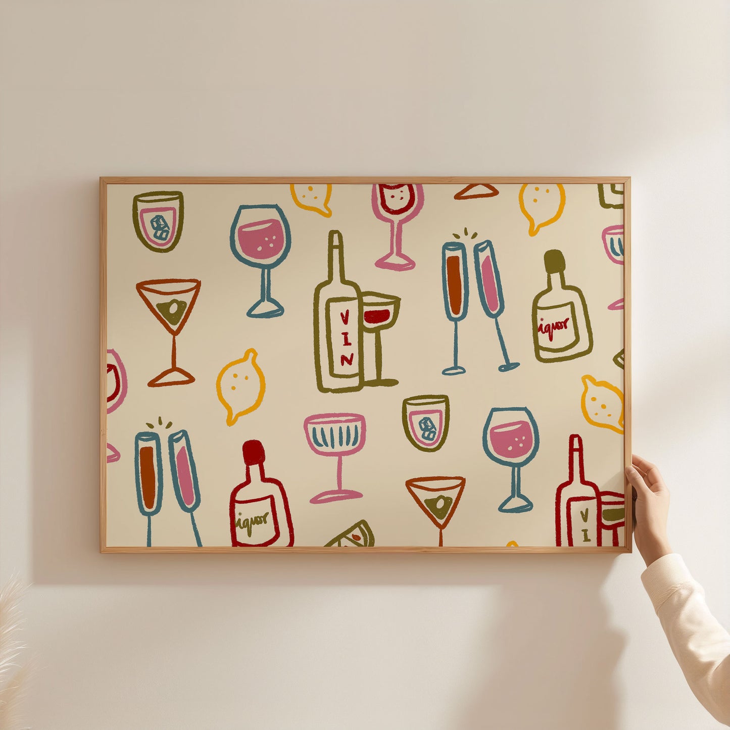 Drink Glasses | Landscape | Wine Poster | UNFRAMED