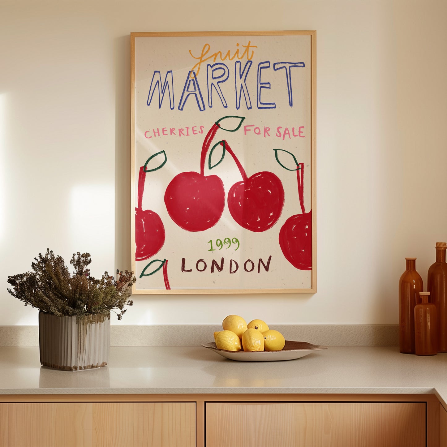 Cherries | London Fruit Market 1999 Print | UNFRAMED