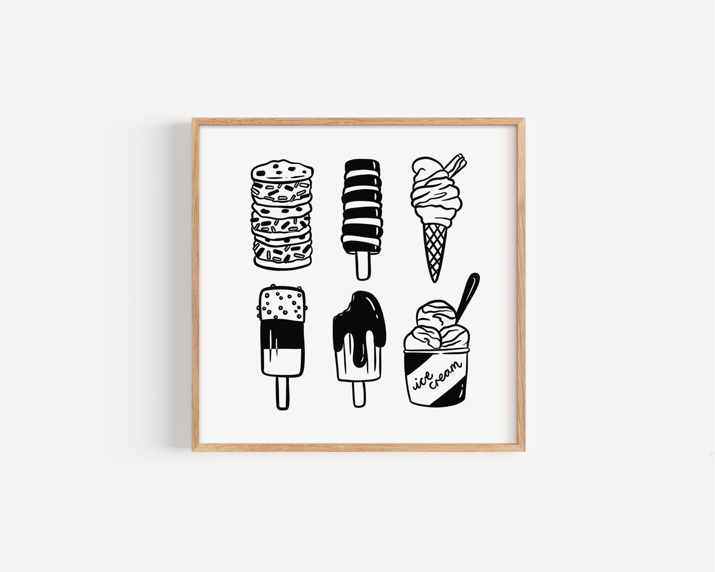 Ice Cream Types | Dessert Poster | UNFRAMED