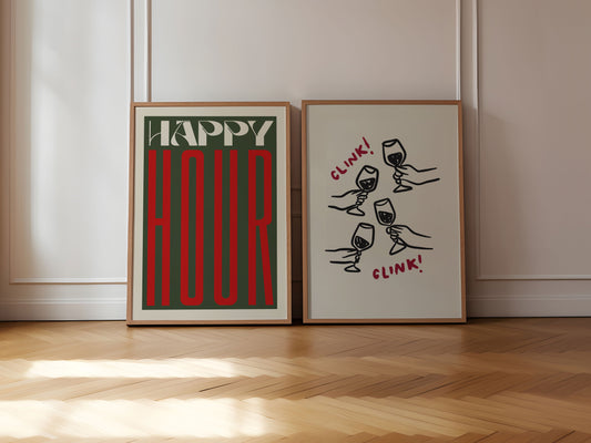 Happy Hour | Set of 2 Prints | UNFRAMED