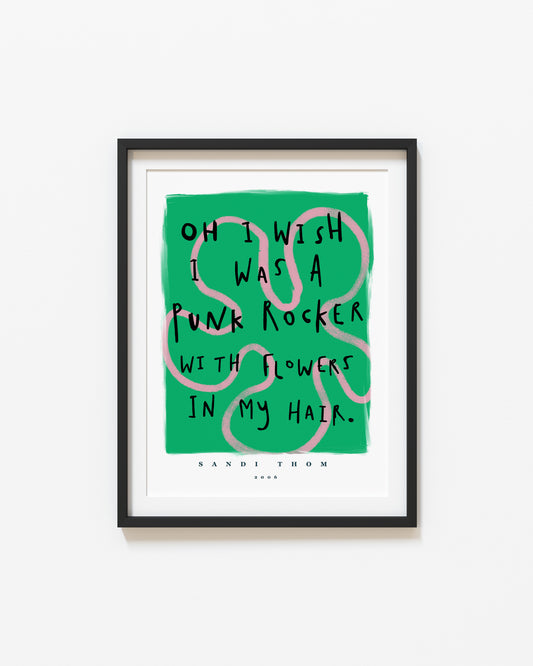 Wish I Was a Punk Rocker | Lyrics Poster | UNFRAMED