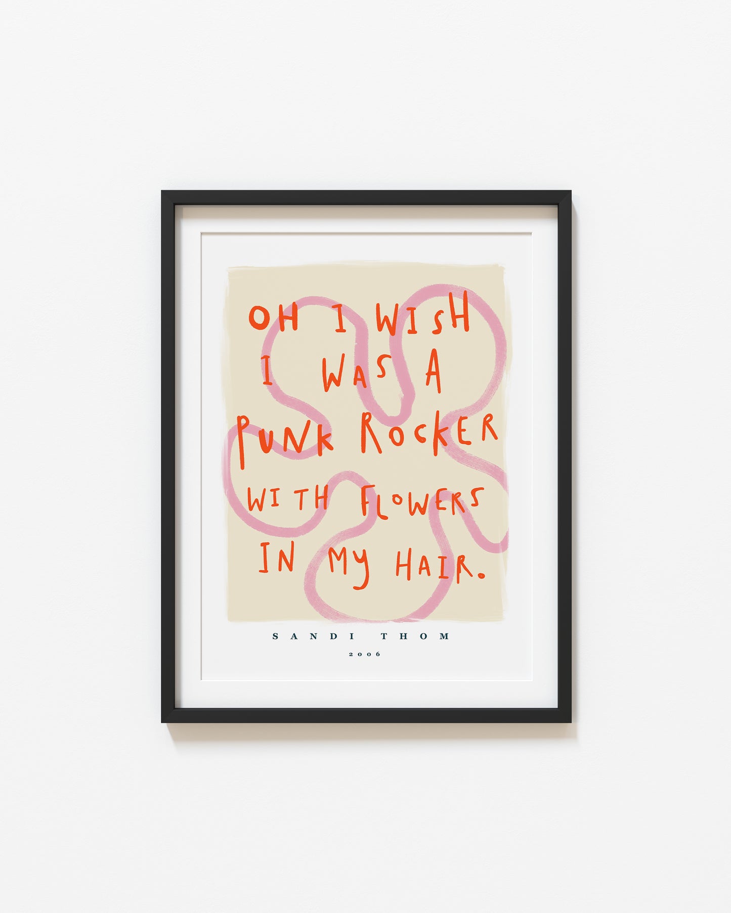 Wish I Was a Punk Rocker | Lyrics Poster | UNFRAMED