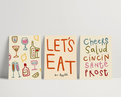 Dining | Set of 3 | UNFRAMED