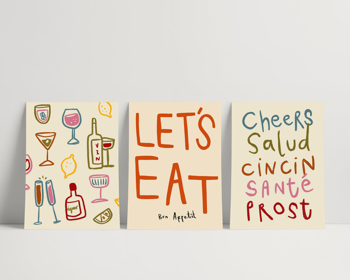 Set of 3 Let's Eat | 16x20 | STUDIO SECOND