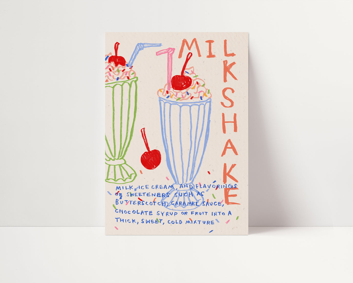 Milkshakes | Dessert Print | UNFRAMED