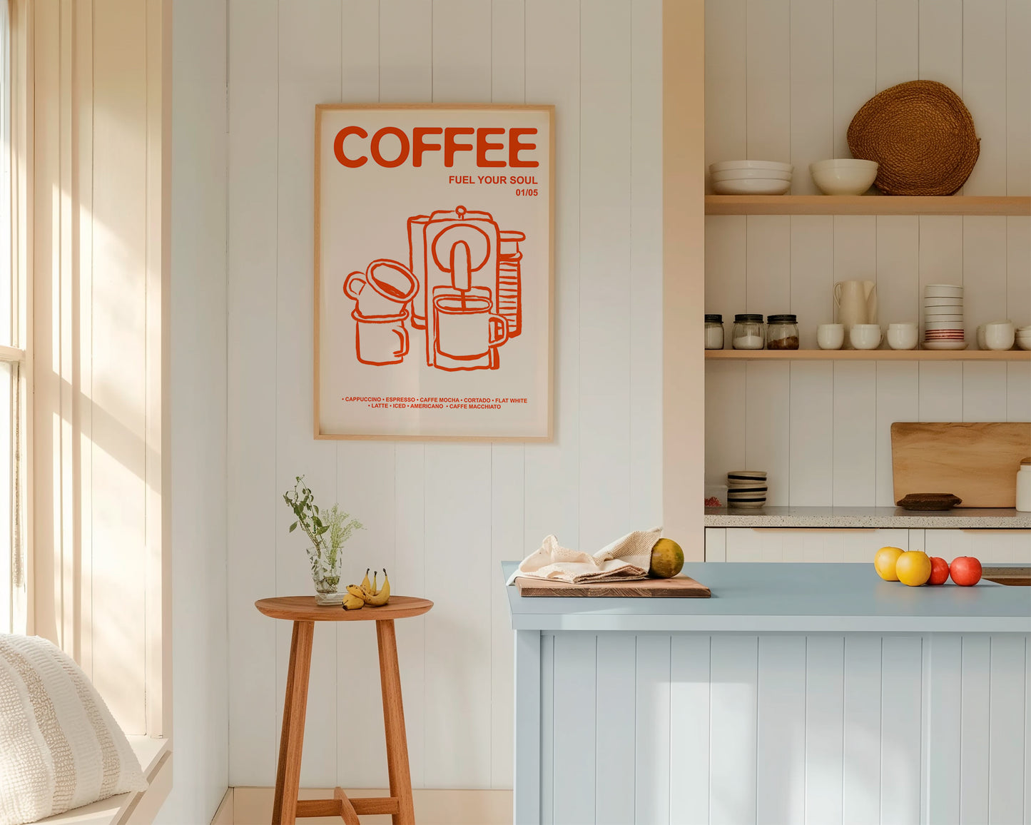 Retro Coffee | Fuel Your Soul Print | UNFRAMED