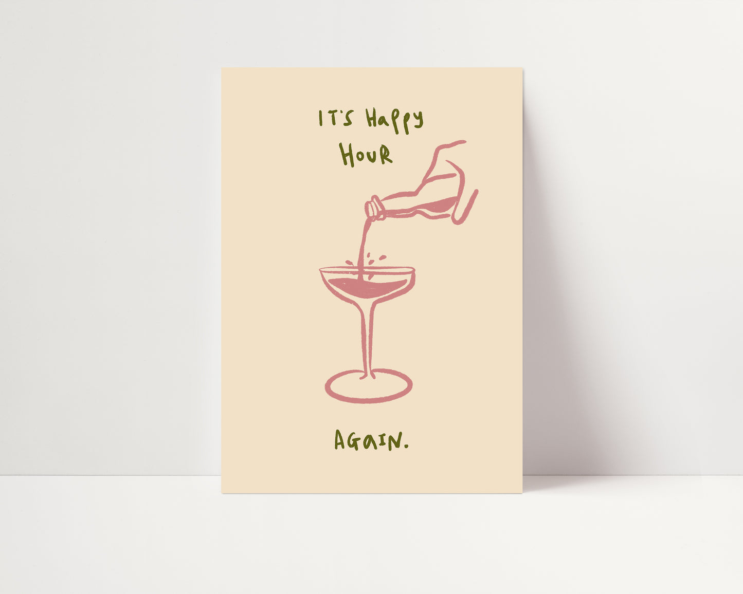 It's Happy Hour Again | Kitchen Print | UNFRAMED