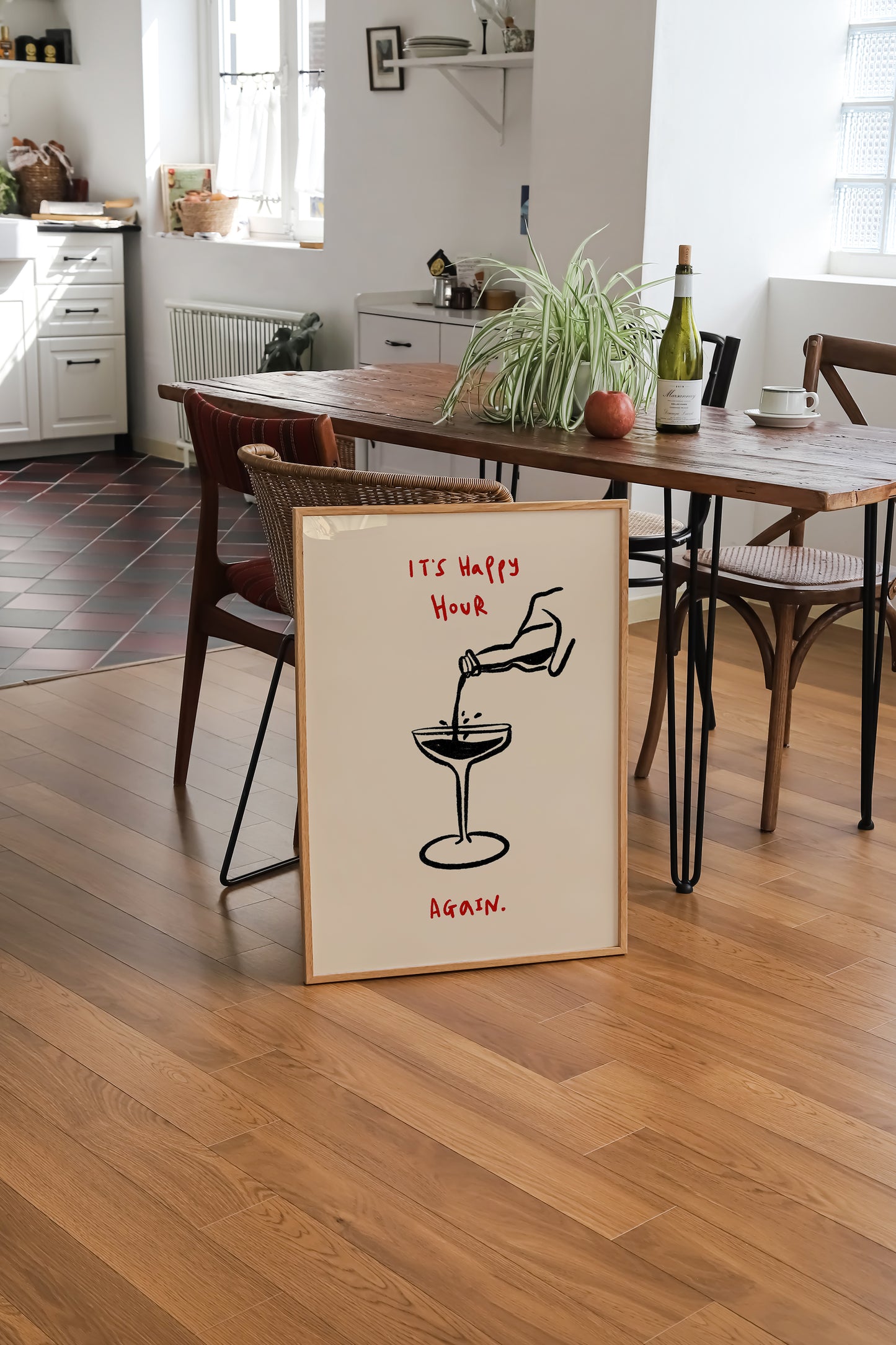 It's Happy Hour Again | Kitchen Print | UNFRAMED