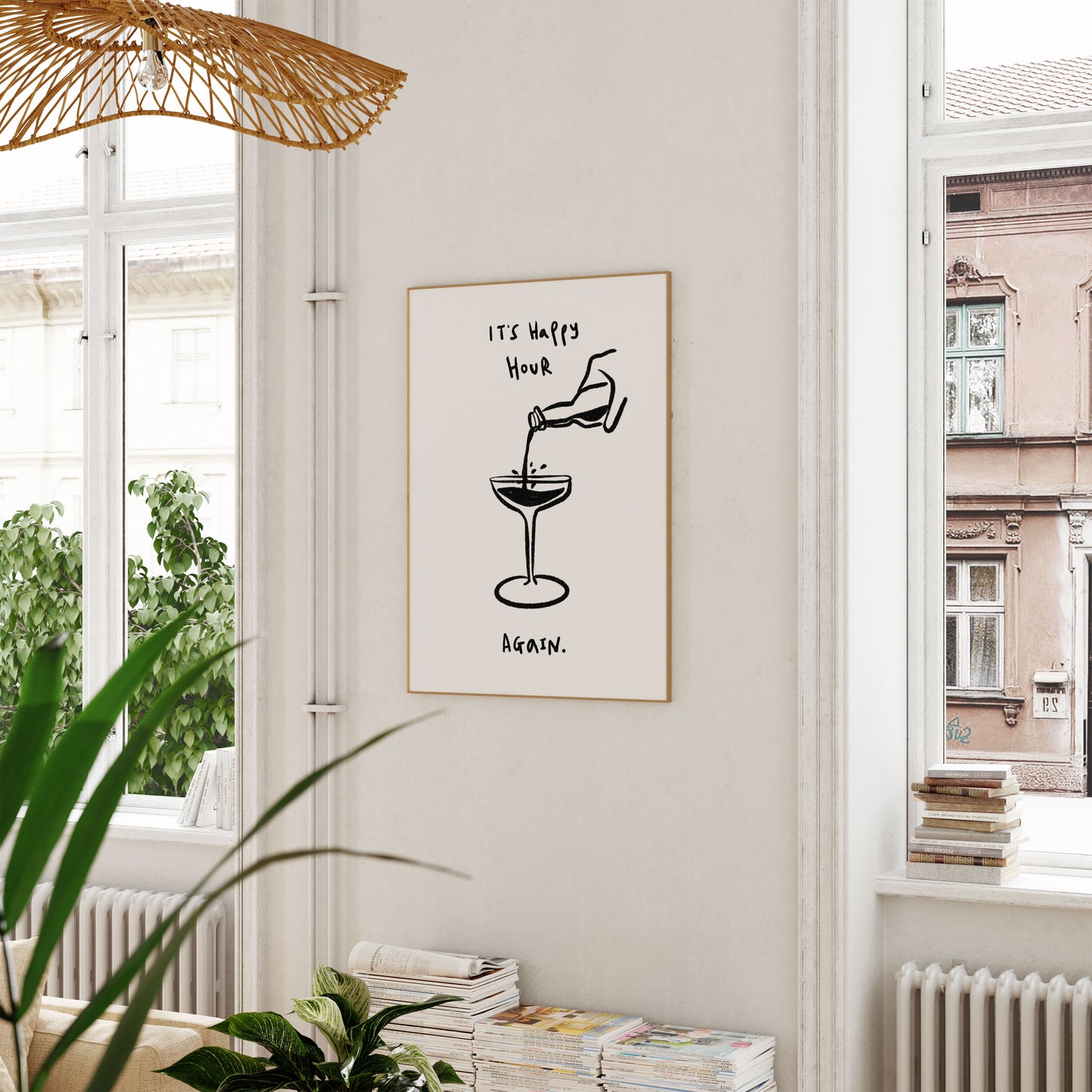 It's Happy Hour Again | Kitchen Print | UNFRAMED