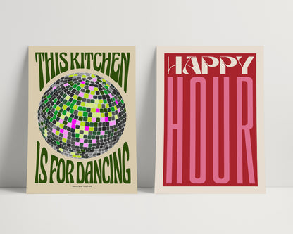 Happy Hour Disco | Set of 2 Prints | UNFRAMED