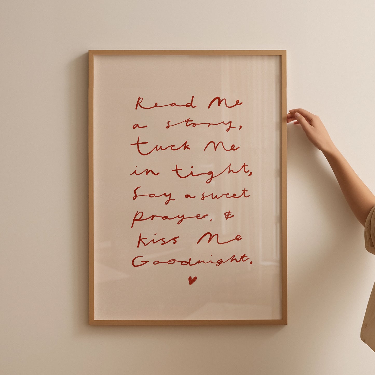Kiss Me Good Night | Handwritten Nursery Print | UNFRAMED