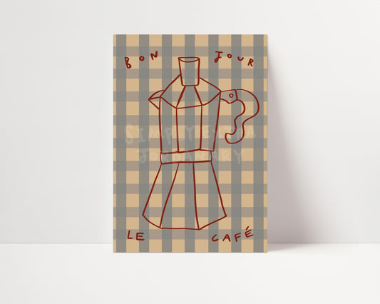 Bonjour Le Cafe | Coffee Print | UNFRAMED