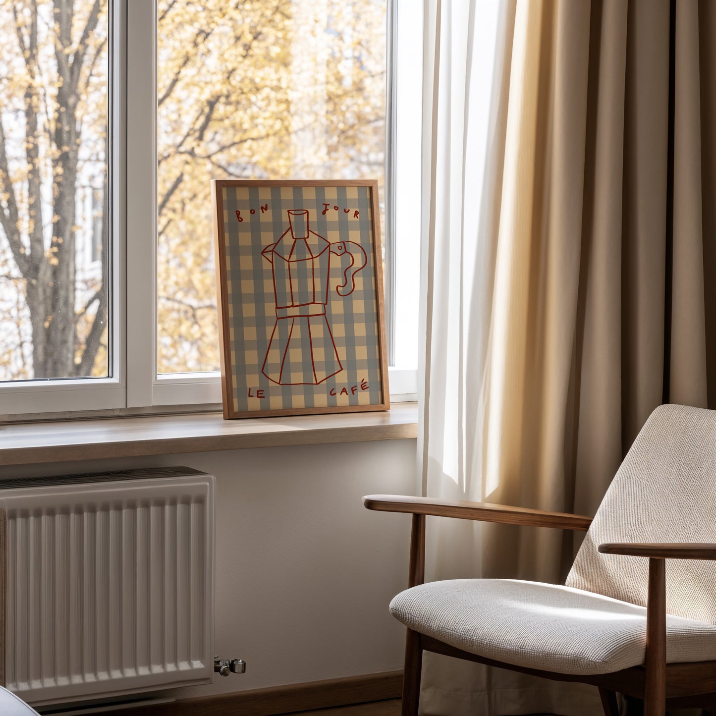 Bonjour Le Cafe | Coffee Print | UNFRAMED