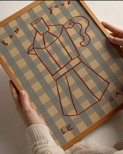 Bonjour Le Cafe | Coffee Print | UNFRAMED