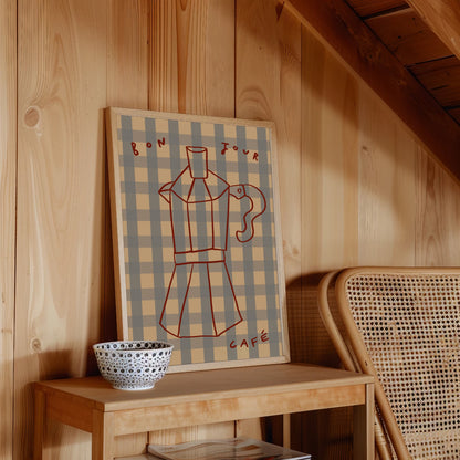 Bonjour Le Cafe | Coffee Print | UNFRAMED