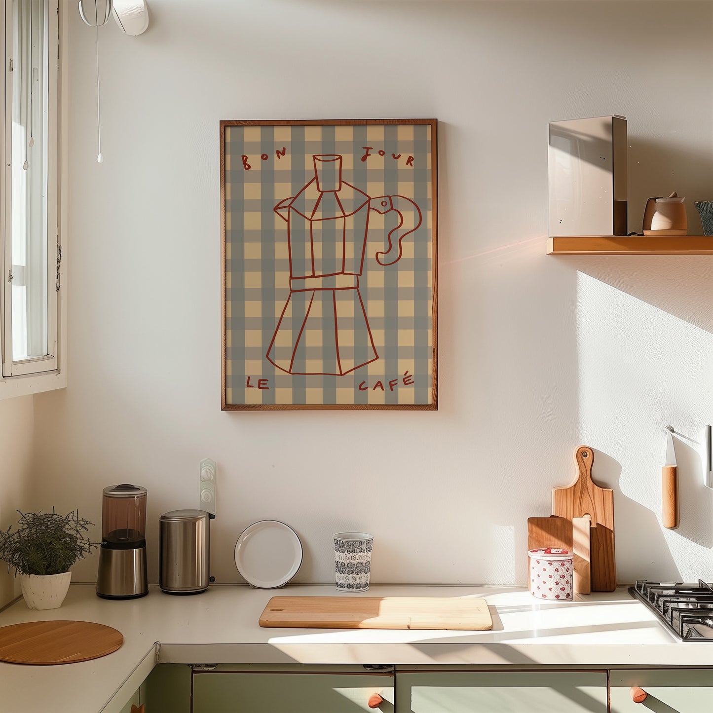 Bonjour Le Cafe | Coffee Print | UNFRAMED