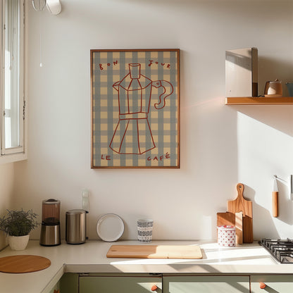 Bonjour Le Cafe | Coffee Print | UNFRAMED