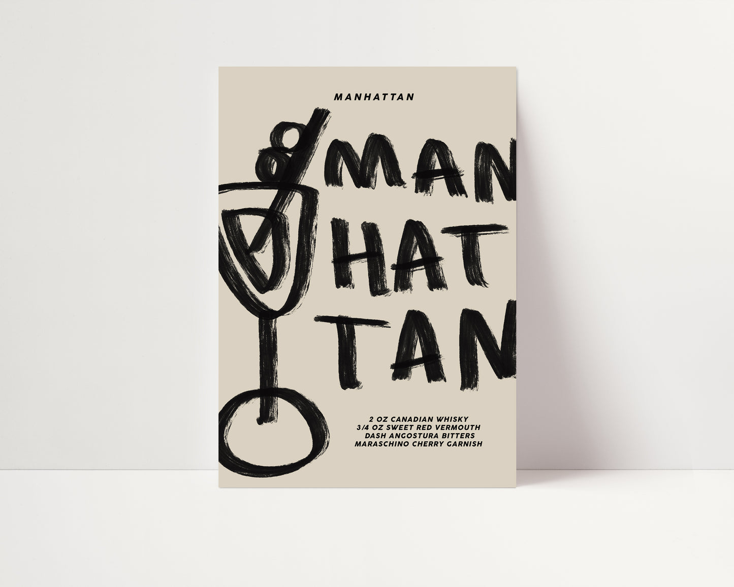 Manhattan | Classic Cocktail Poster | UNFRAMED