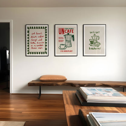 Coffee Cafe | Set of 3 Prints | UNFRAMED