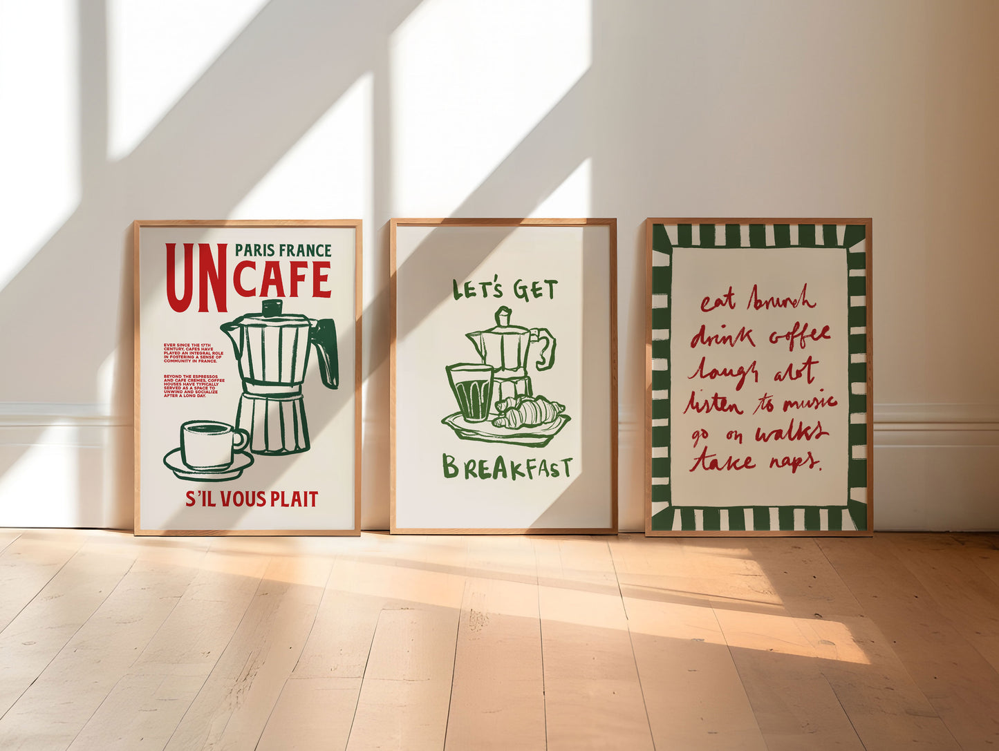 Coffee Cafe | Set of 3 Prints | UNFRAMED