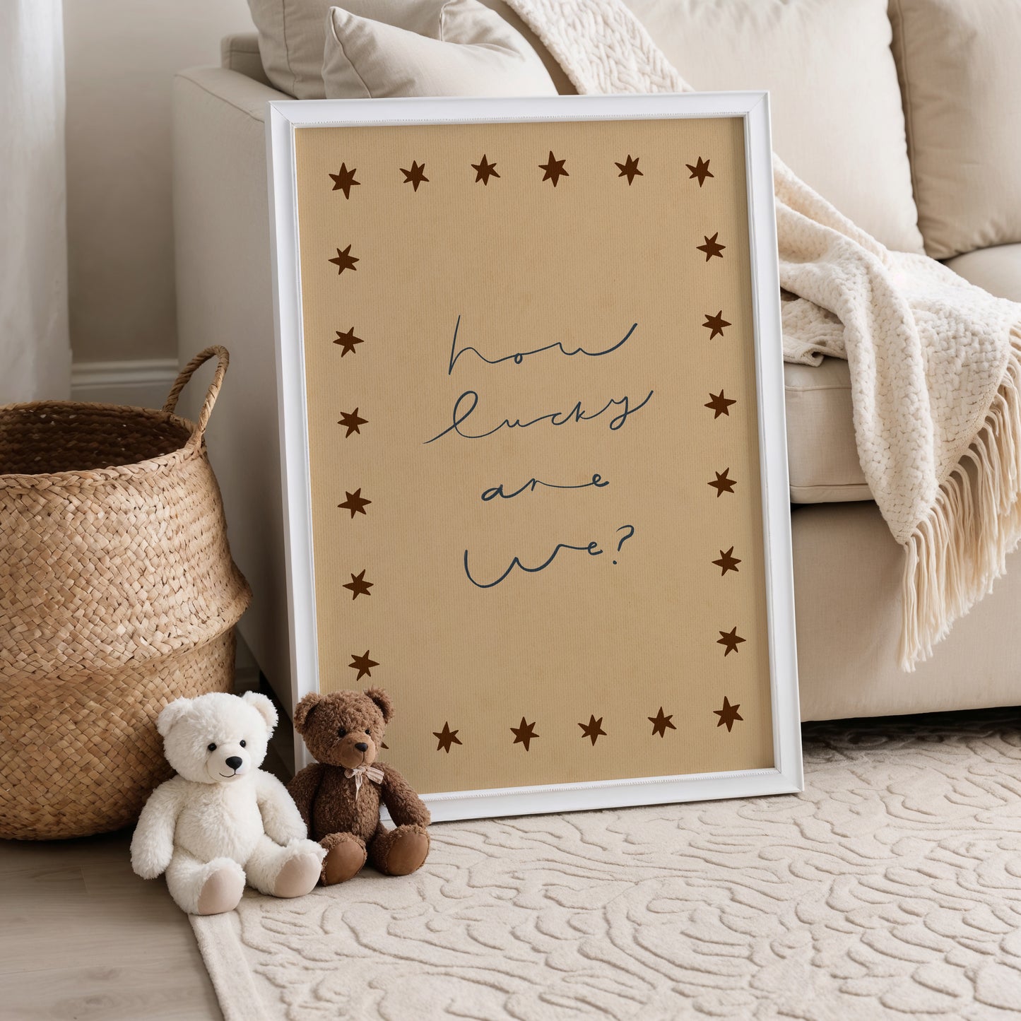 How Lucky Are We | Nursery Print | UNFRAMED
