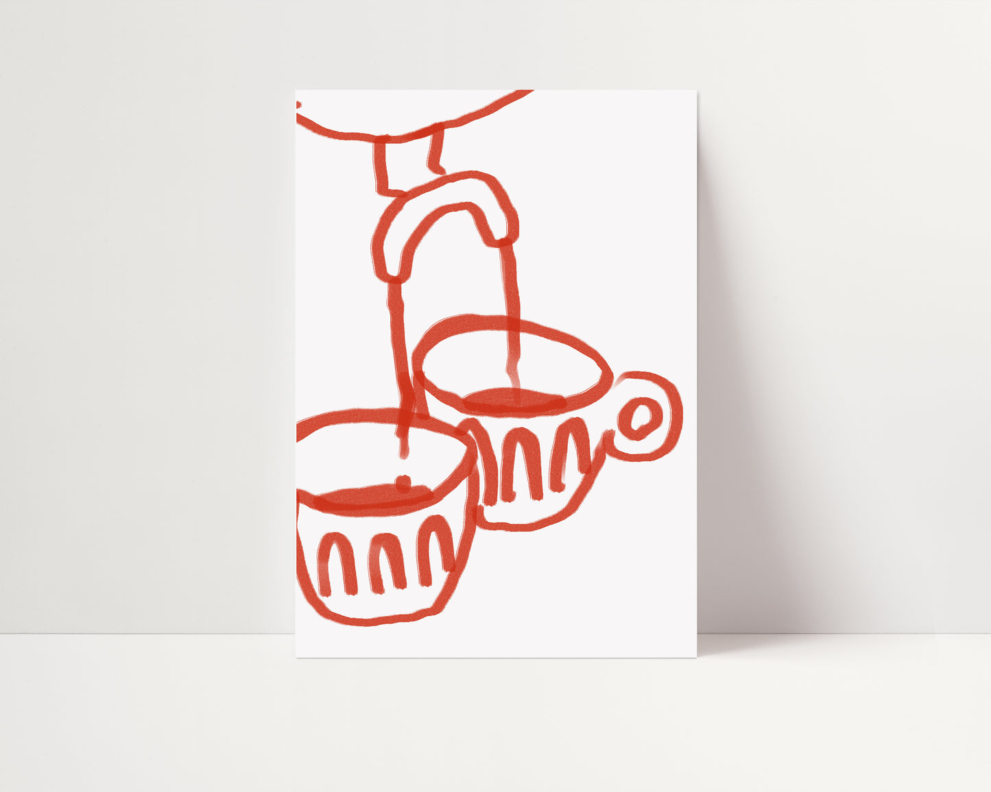 Coffee Mugs | Coffee Machine Print | UNFRAMED