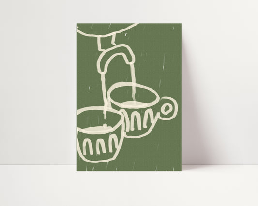 Coffee Mugs | Coffee Machine Print | UNFRAMED