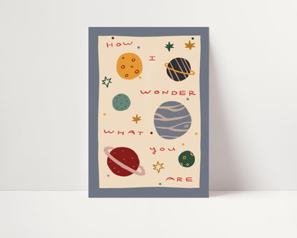 Planets And Stars | Playroom Print | UNFRAMED