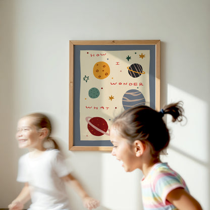Planets And Stars | Playroom Print | UNFRAMED
