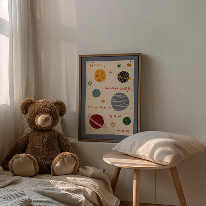 Planets And Stars | Playroom Print | UNFRAMED