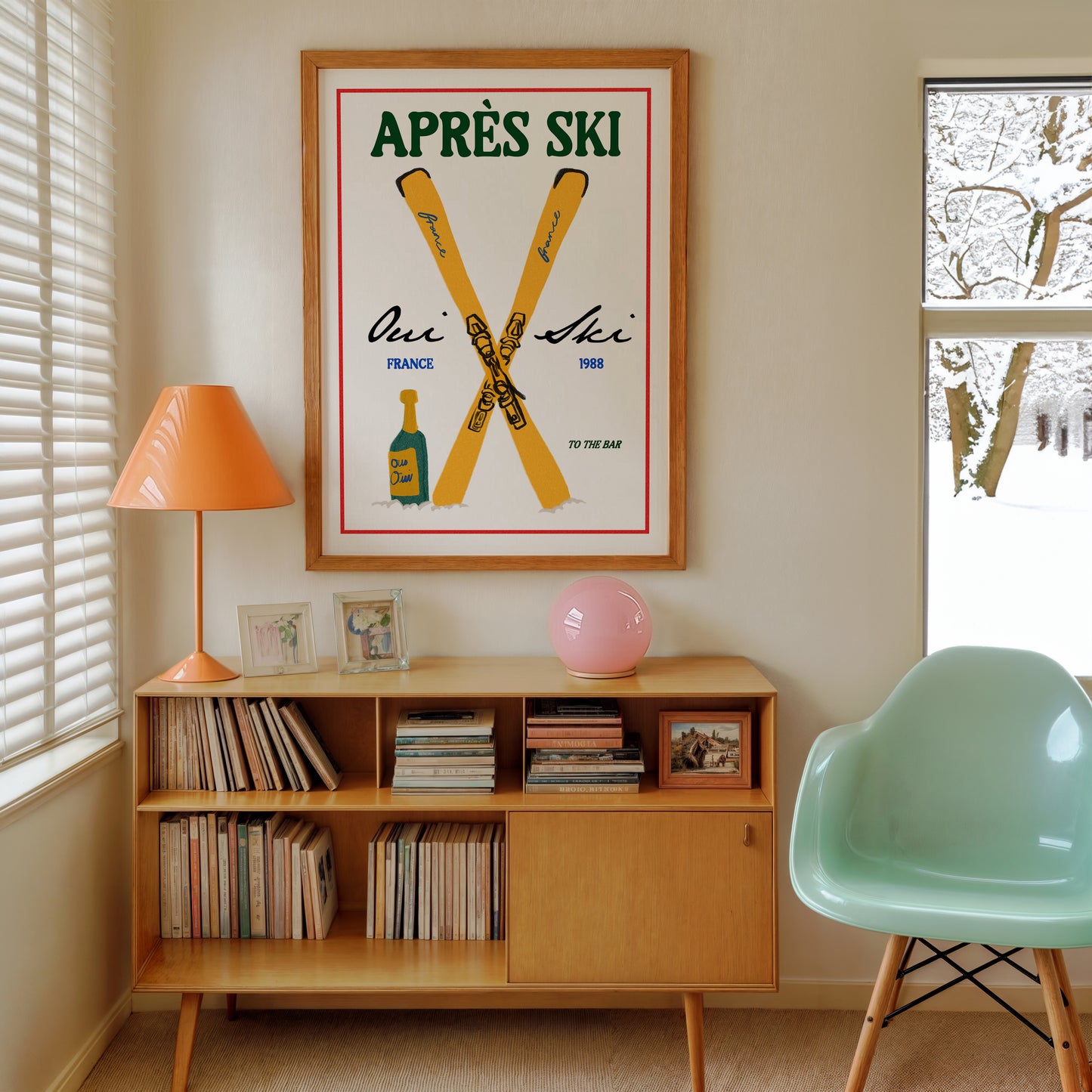 Après Ski | Skis Print | UNFRAMED