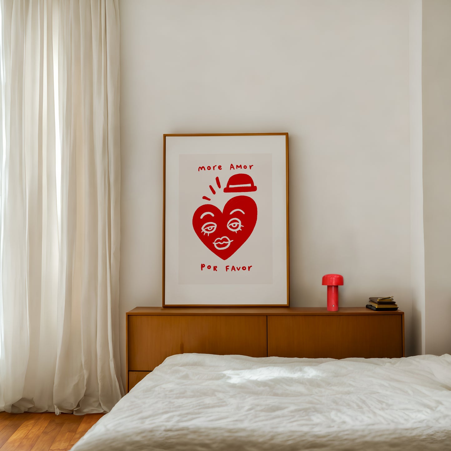 More Amor Por Favor | Red Print | UNFRAMED