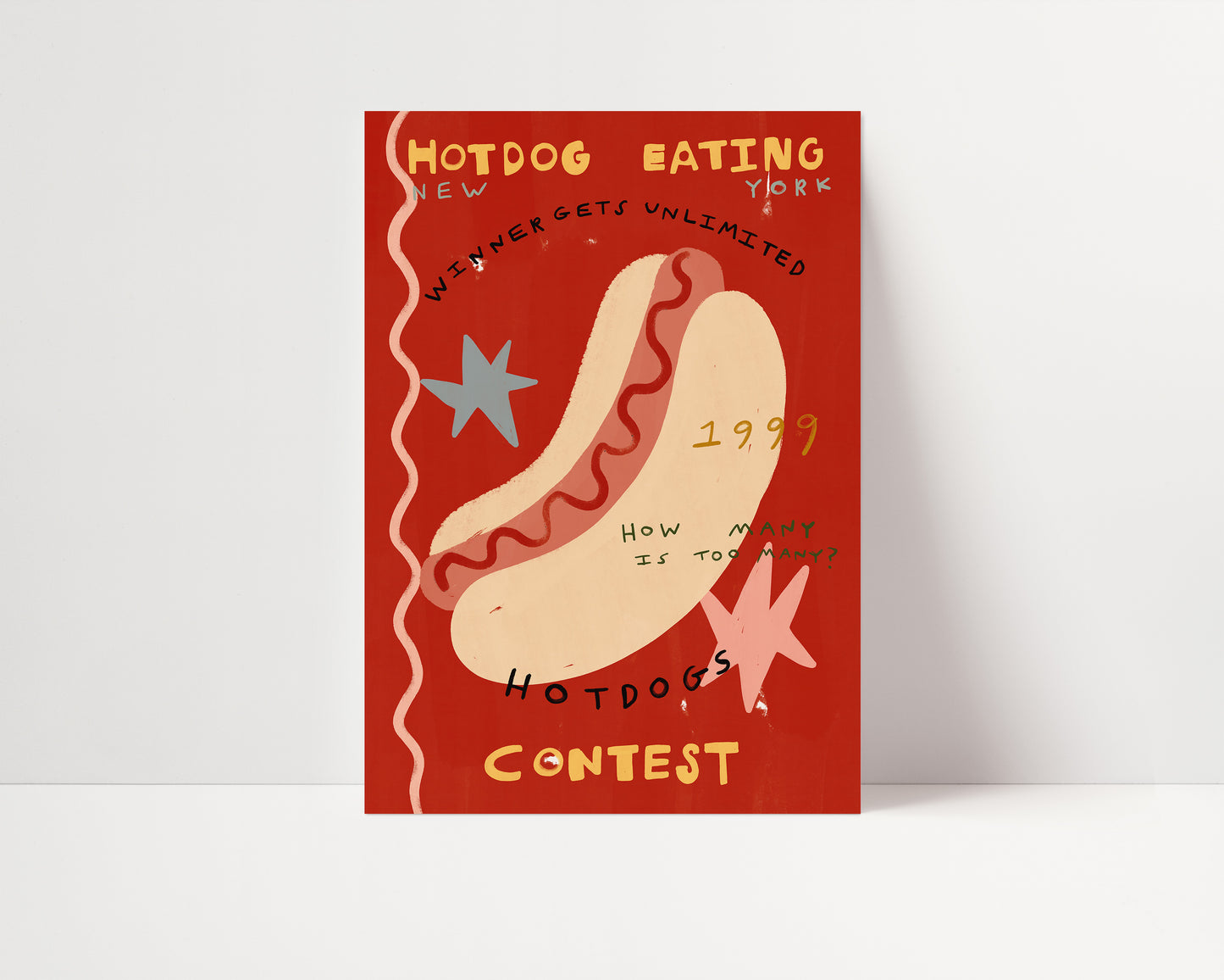Hotdog Eating Contest | Foodie Print | UNFRAMED