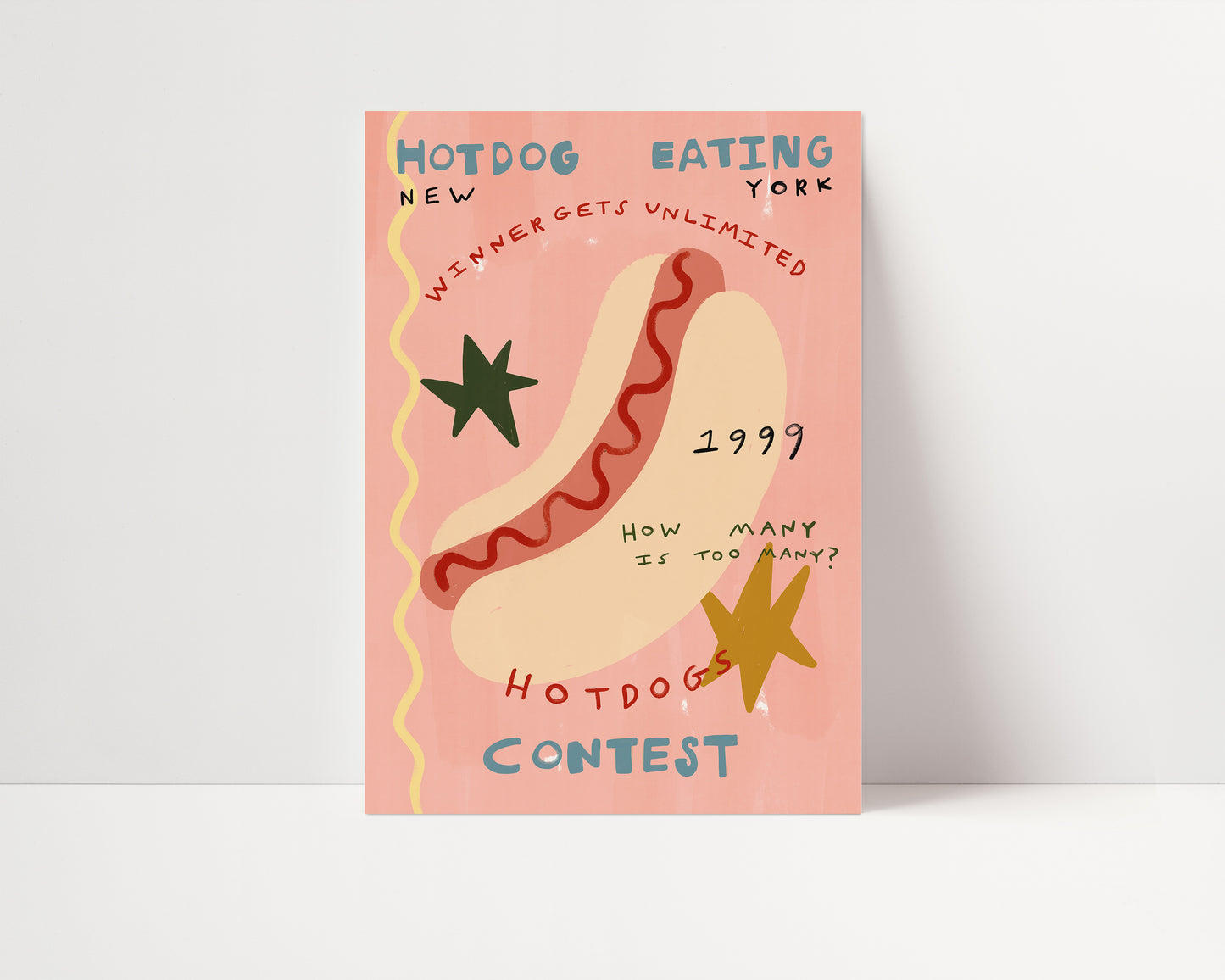 Hotdog Eating Contest | Foodie Print | UNFRAMED