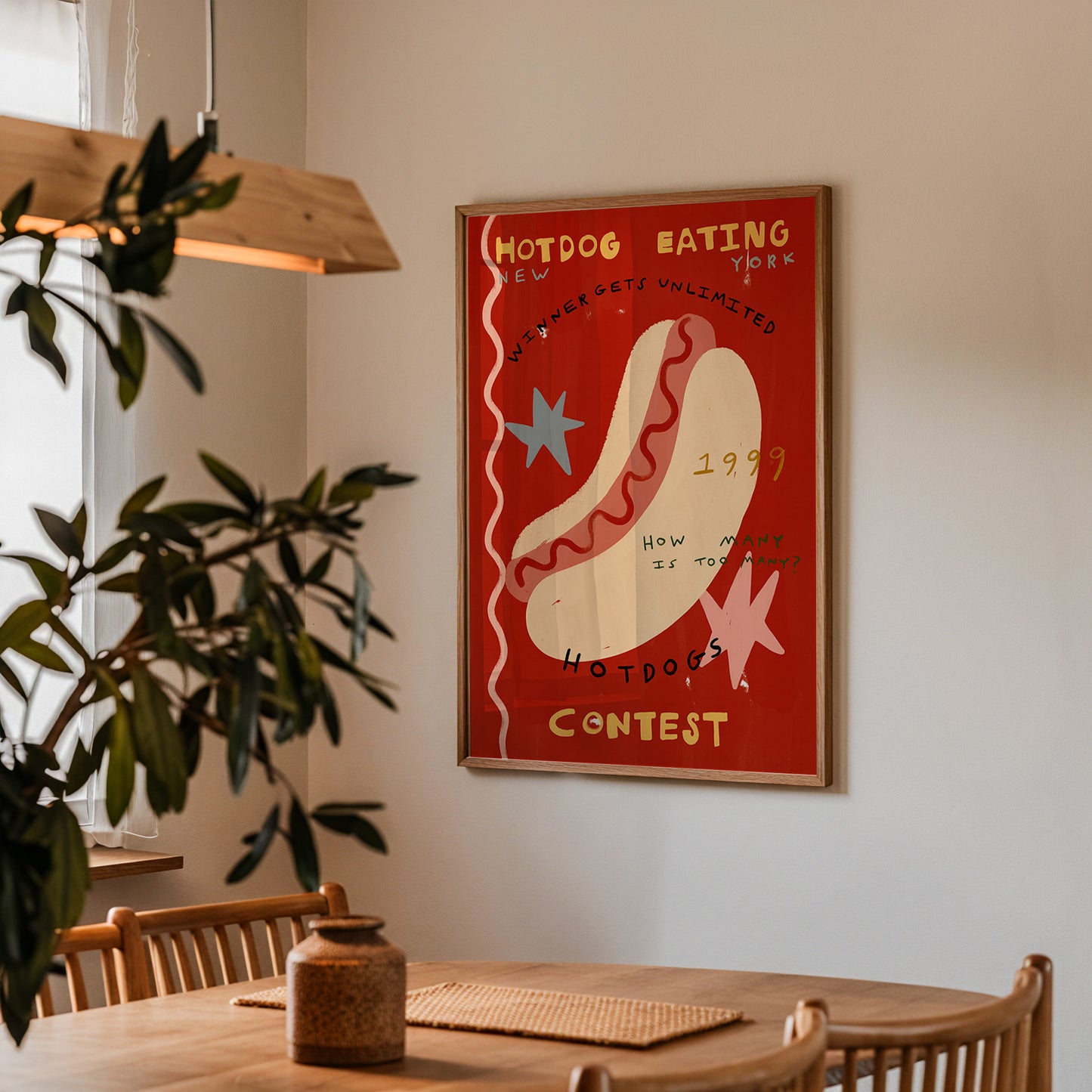Hotdog Eating Contest | Foodie Print | UNFRAMED