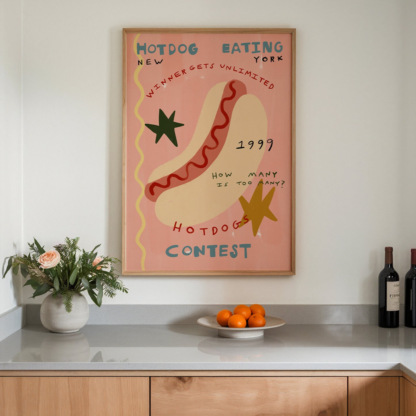 Hotdog Eating Contest | Foodie Print | UNFRAMED
