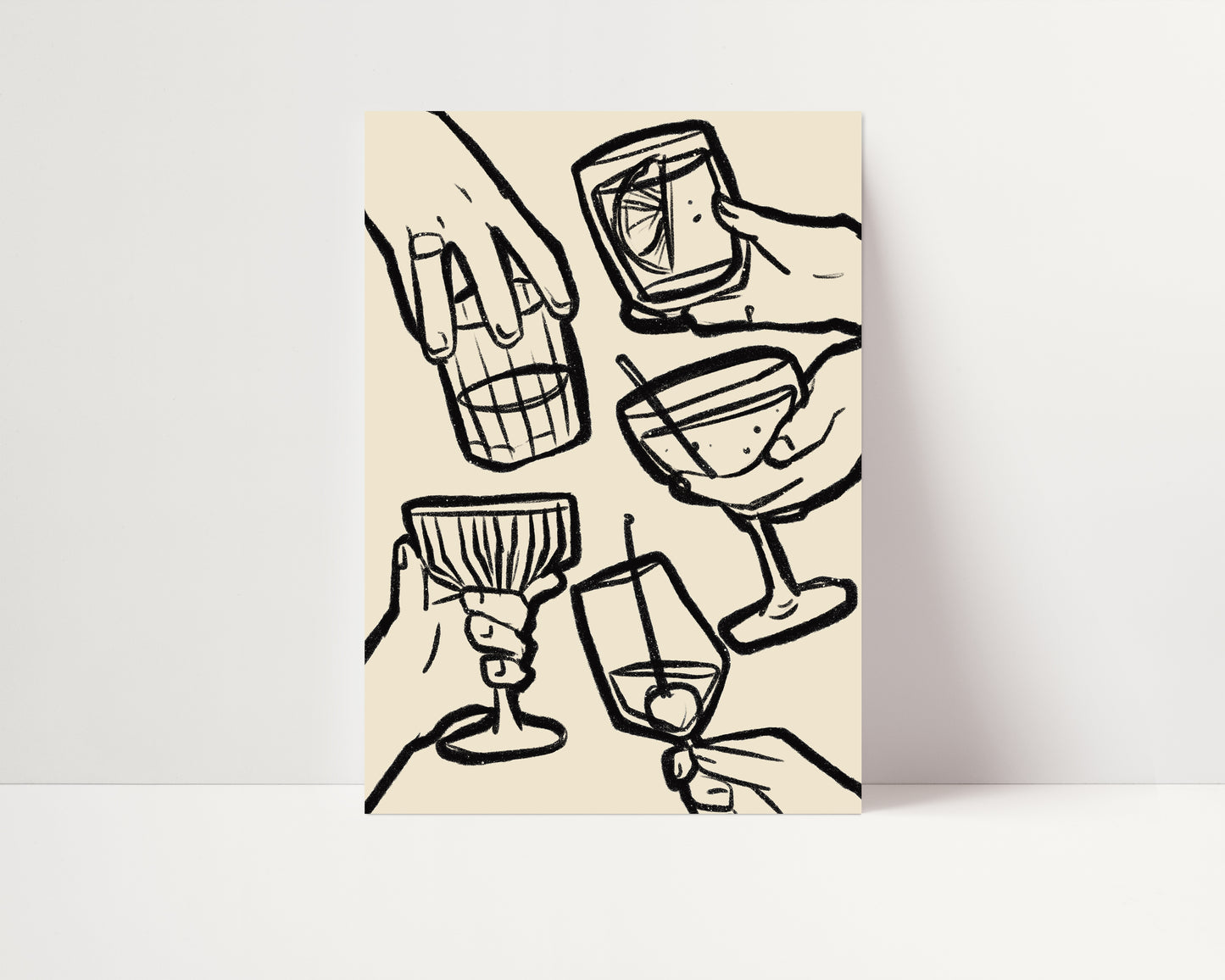 Cheer Glasses | Drinks Poster | UNFRAMED