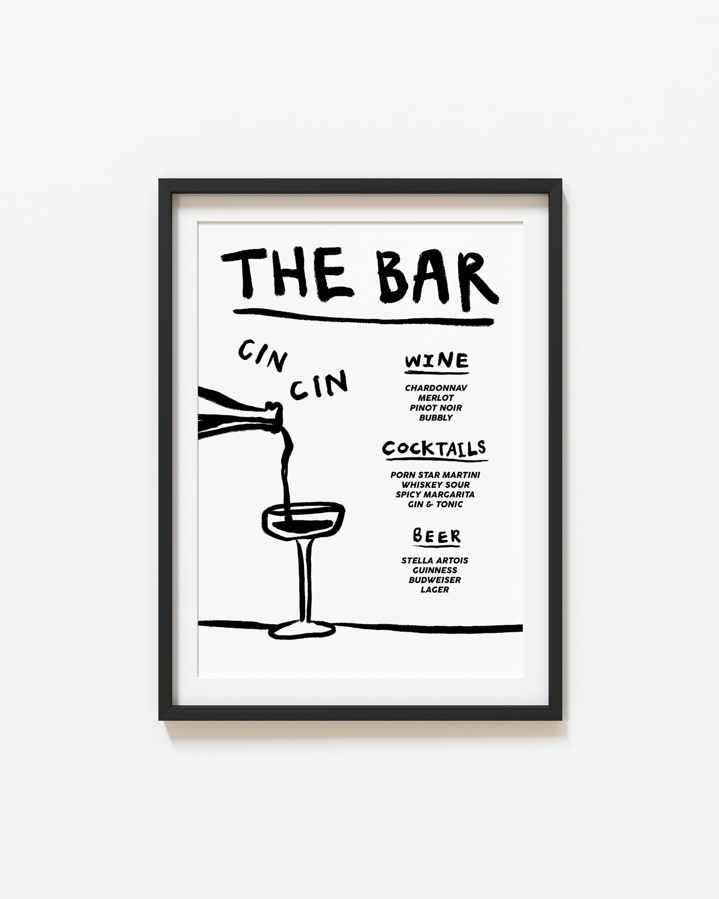 The Bar | Menu Print | UNFRAMED