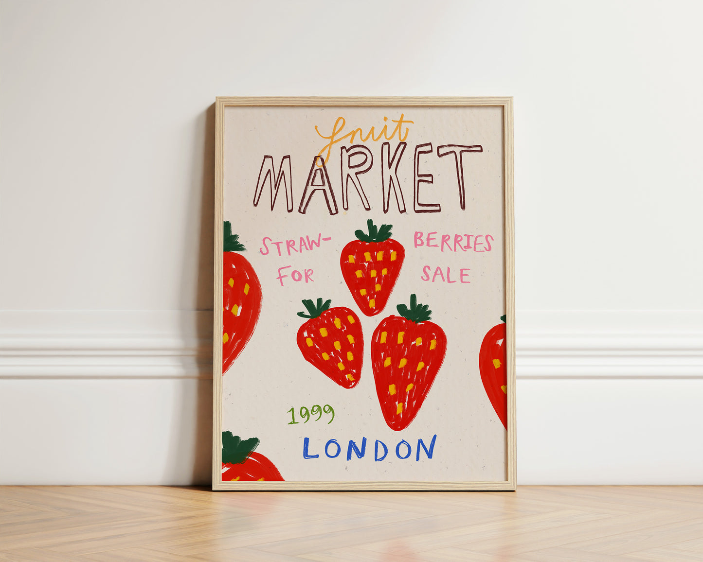 Strawberries | London Fruit Market 1999 Print | UNFRAMED