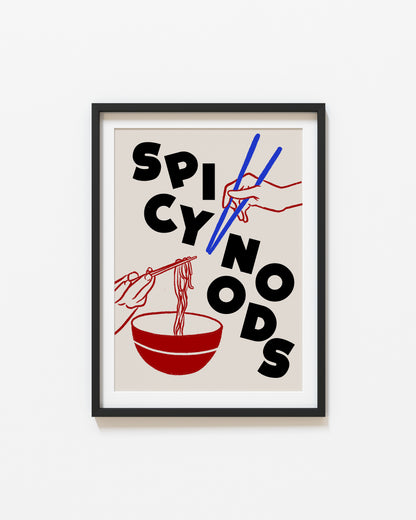 Spicy Noods | Retro Food Poster | UNFRAMED