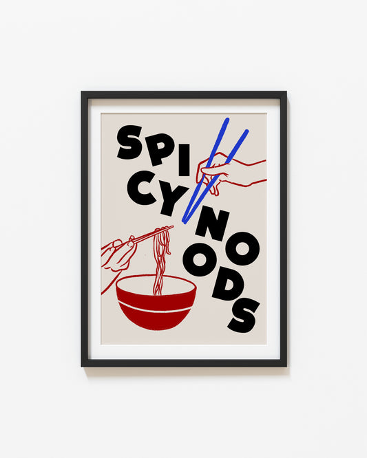 Spicy Noods | Retro Food Poster | UNFRAMED